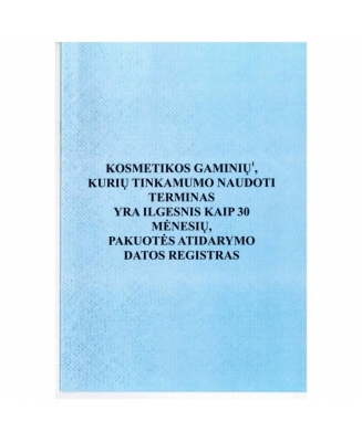 Kosmetikos gaminių pakuotės atidarymo datos registras